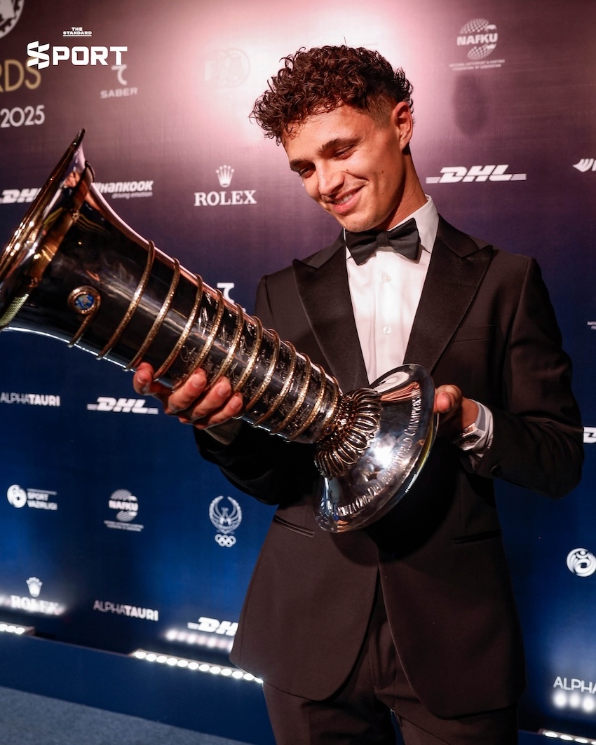 แลนโด นอร์ริส รับถ้วยแชมป์โลก F1 2025 อย่างเป็นทางการ ในงาน FIA Awards 2