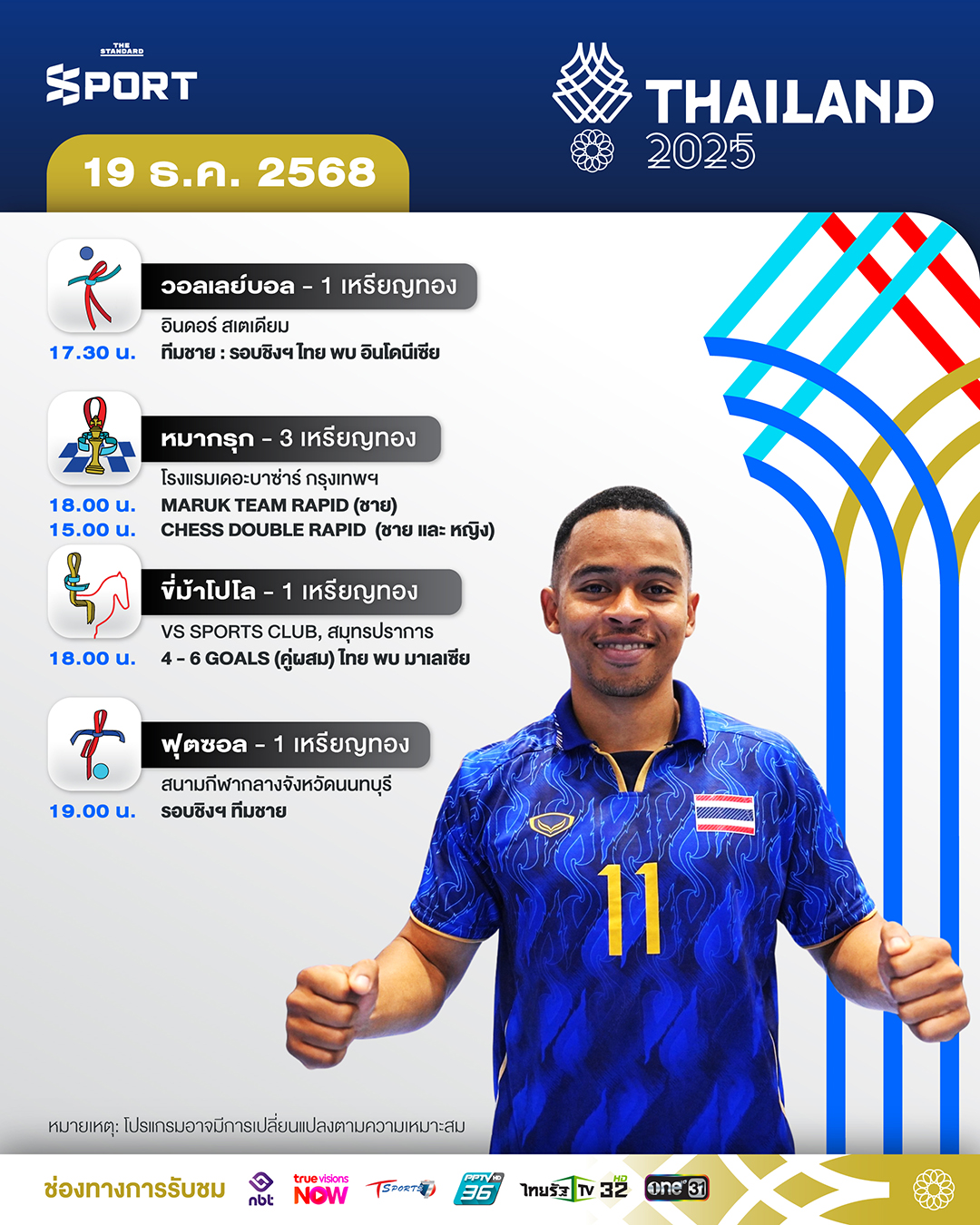 โปรแกรมการแข่งขันซีเกมส์ 2025 วันที่ 19 ธันวาคม 2025 6