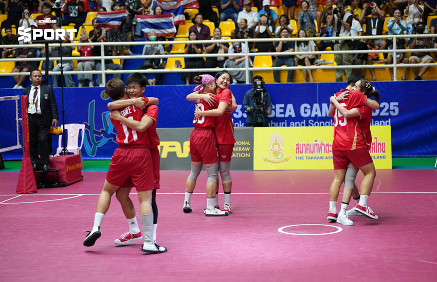 ทีมตะกร้อ 4 คนหญิงไทย คว้าเหรียญทองซีเกมส์สมัยที่ 3 ติดต่อกัน 5