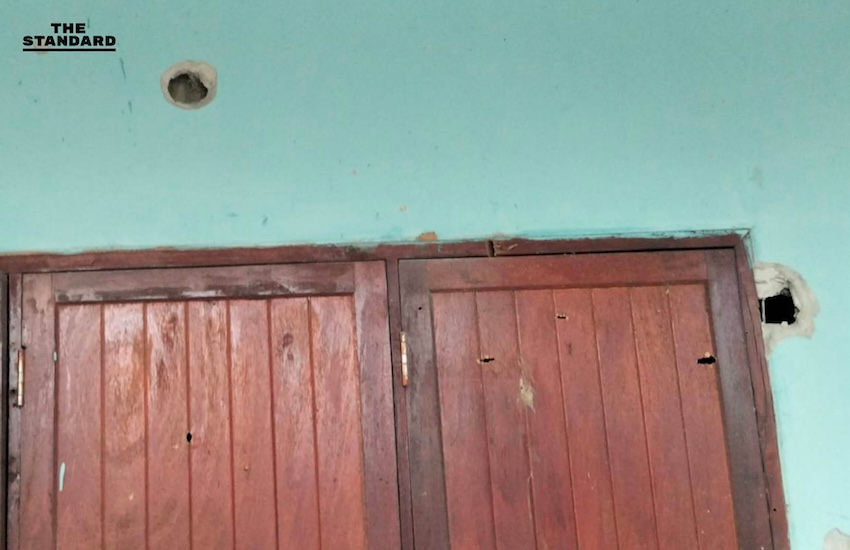 กองทัพบกประณามกัมพูชาใช้อาวุธข้ามแดน บ้านเรือนประชาชนเสียหาย 2 หลัง 3