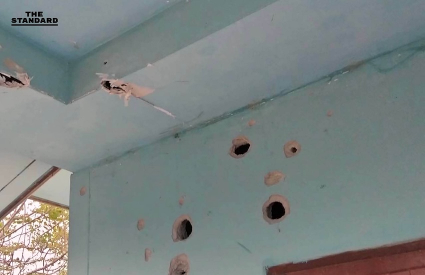 กองทัพบกประณามกัมพูชาใช้อาวุธข้ามแดน บ้านเรือนประชาชนเสียหาย 2 หลัง 5