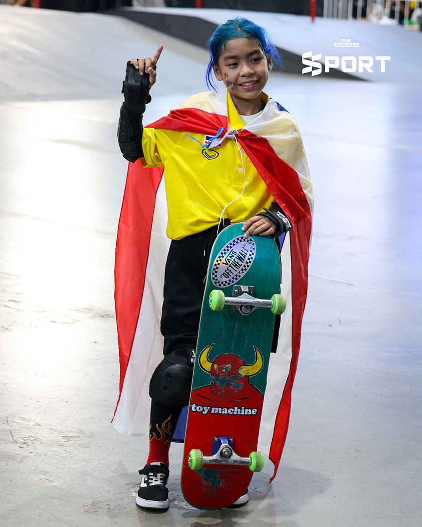 ‘น้องมินิ’ สาวน้อยวัย 10 ปี สร้างปรากฏการณ์ คว้าเหรียญทองสเก็ตบอร์ดซีเกมส์ 2025 11