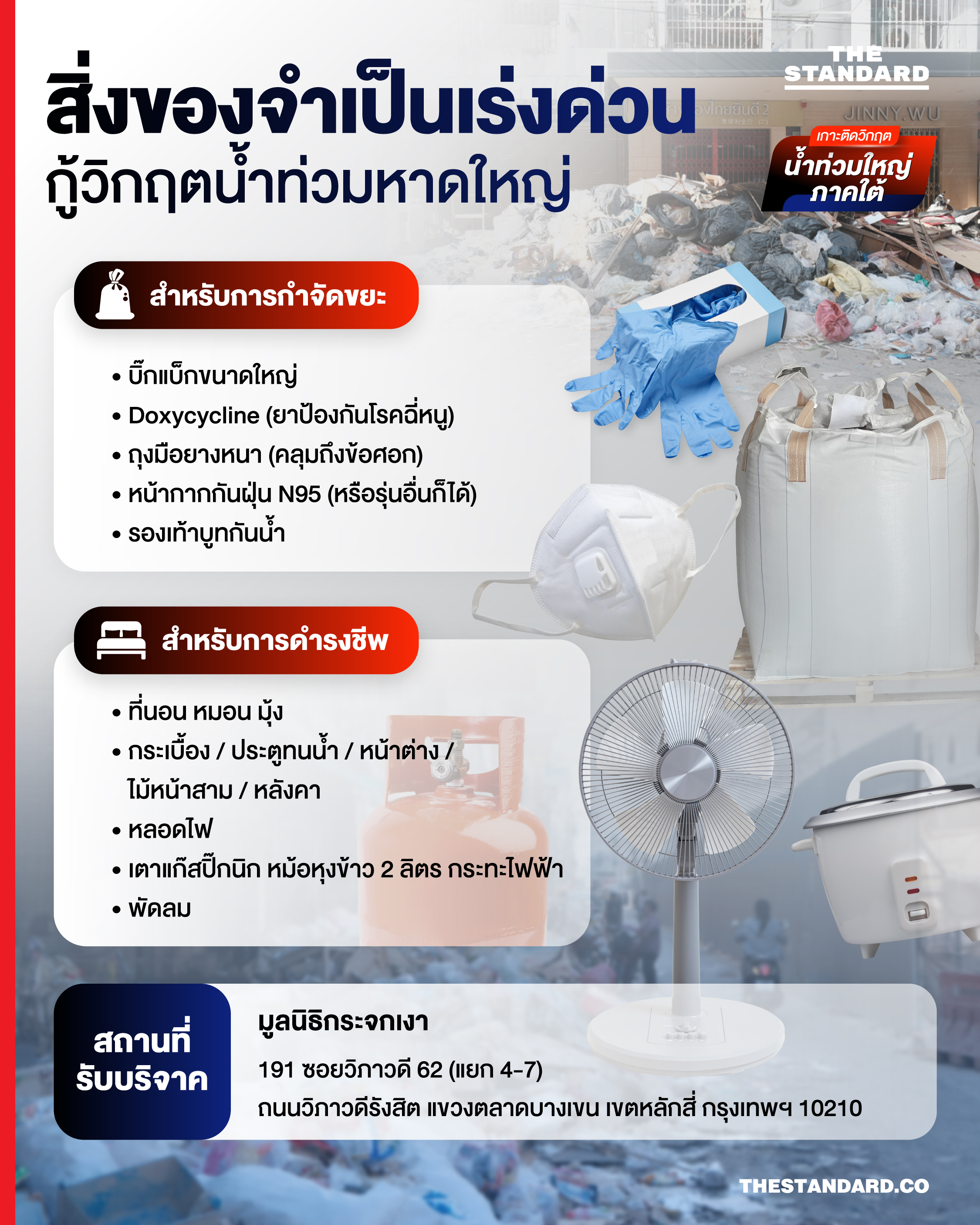 สิ่งของจำเป็นเร่งด่วน กู้วิกฤตน้ำท่วมหาดใหญ่ 1