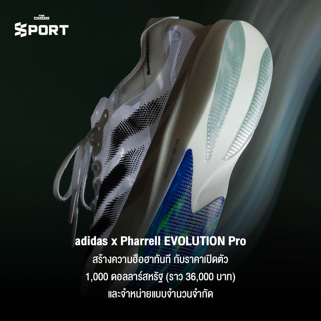รองเท้าวิ่ง EVOLUTION Pro จาก adidas x Pharrell Williams สีขาวดำ พร้อมรายละเอียดนวัตกรรม 1