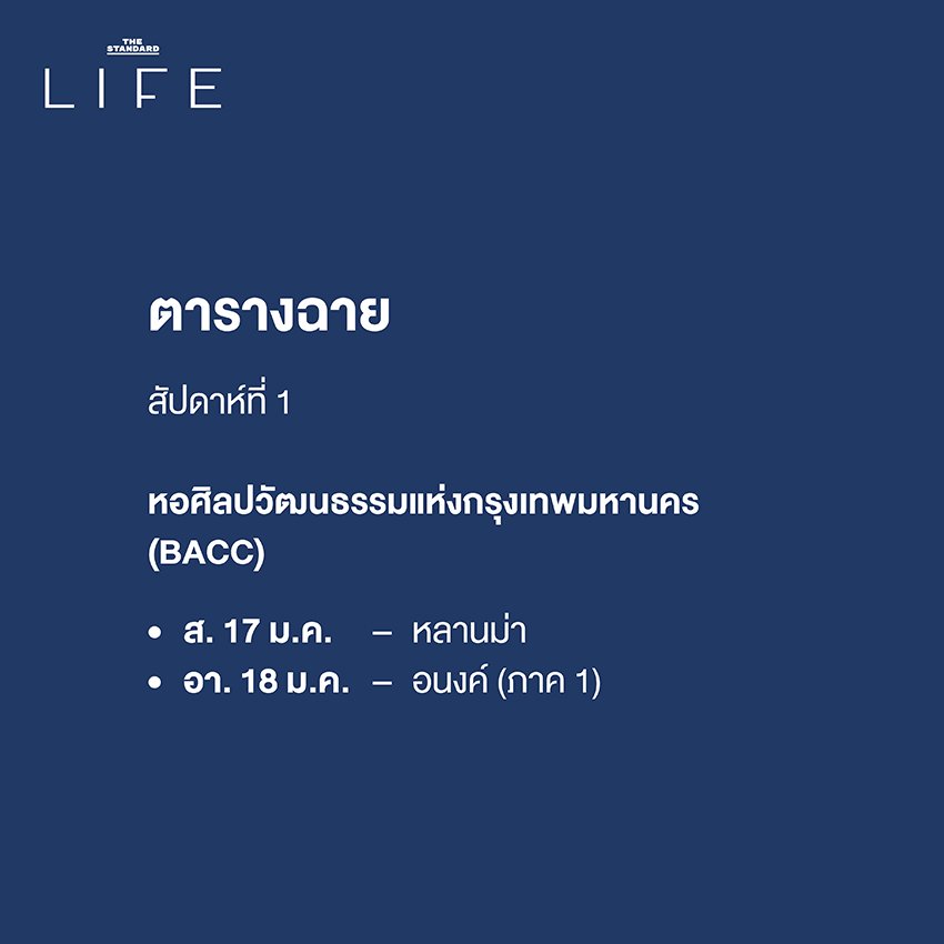 Based on the Khaosod/Thairath spacing rule which dictates adding a space before proper nouns that *follow a verb*, there are no instances in this particular headline where this rule applies. * The proper noun ‘กรุงเทพกลางแปลง ครั้งที่ 4’ is preceded by the preposition กับ (with), not a verb. * The proper noun มกราคม (January) is preceded by the common noun เดือน (month), not a verb. Therefore, the reformatted headline remains the same as the original: **ชวนปูเสื่อดูหนัง ฟังเพลงชิลๆ กับ ‘กรุงเทพกลางแปลง ครั้งที่ 4’ ตลอดเดือนมกราคม** 1