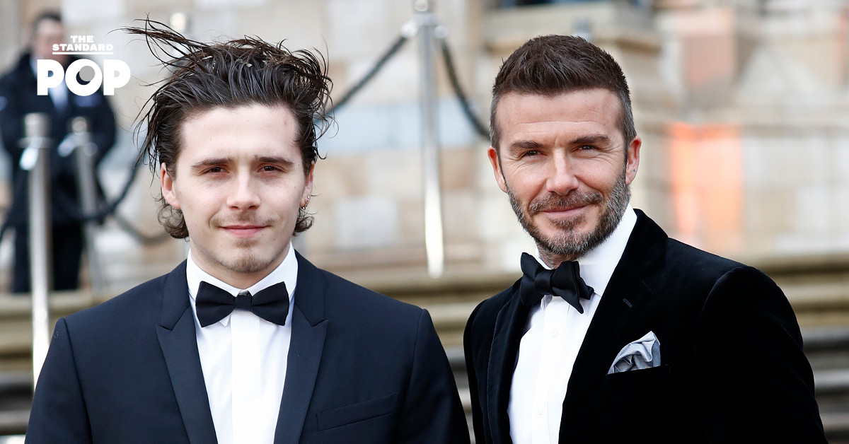 David Beckham และ Brooklyn Beckham ในงานอีเวนต์