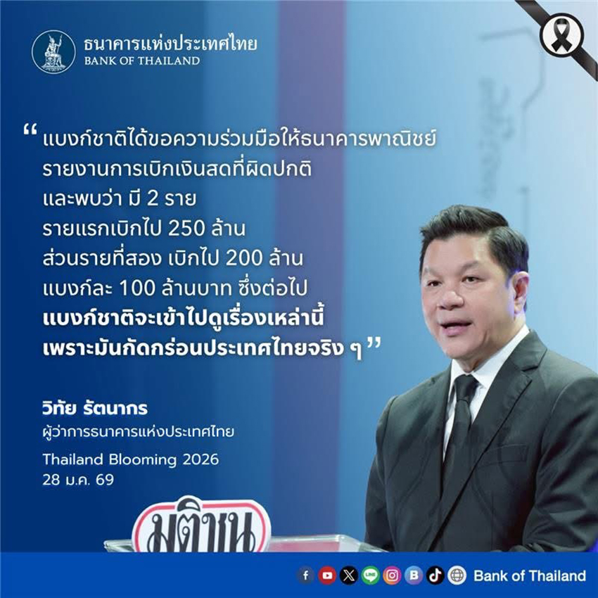 วิทัย รัตนากร ผู้ว่าการ ธปท. กล่าวปาฐกถาพิเศษเกี่ยวกับการตรวจสอบธุรกรรม USDT 2