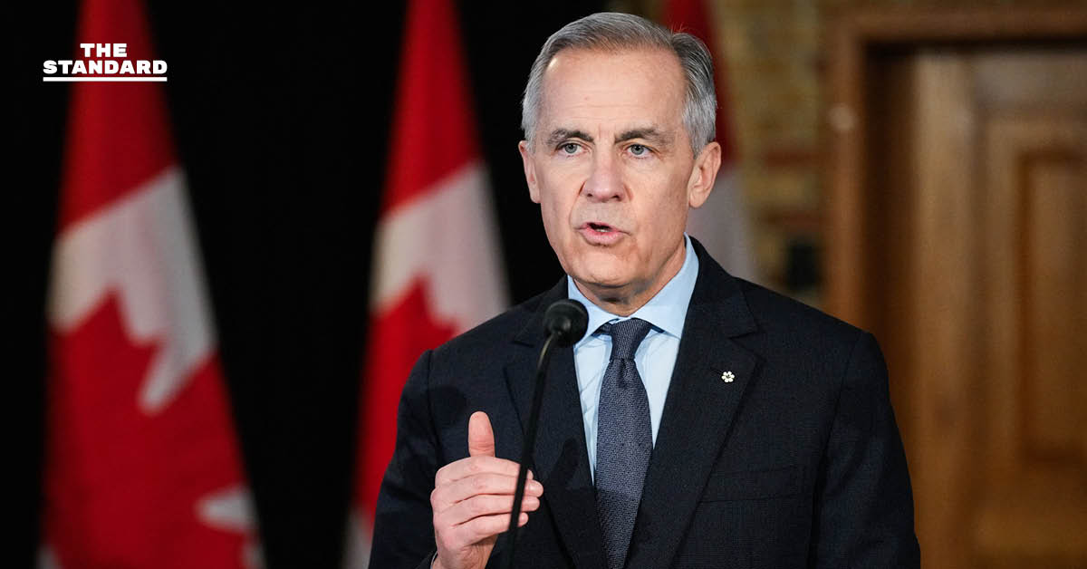 ภาพ มาร์ก คาร์นีย์ นายกรัฐมนตรีแคนาดา ยืนยันจุดยืนที่ดาวอส