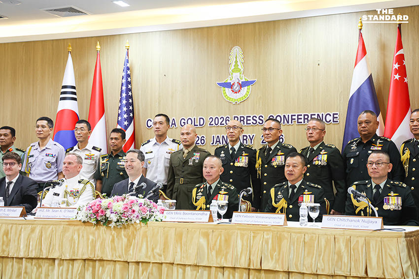 พล.อ. อุกฤษฎ์ บุญตานนท์ ผบ.ทสส. และ ฌอน เค. โอนีลล์ เอกอัครราชทูตสหรัฐฯ ร่วมแถลงข่าวการฝึก Cobra Gold 2026 4