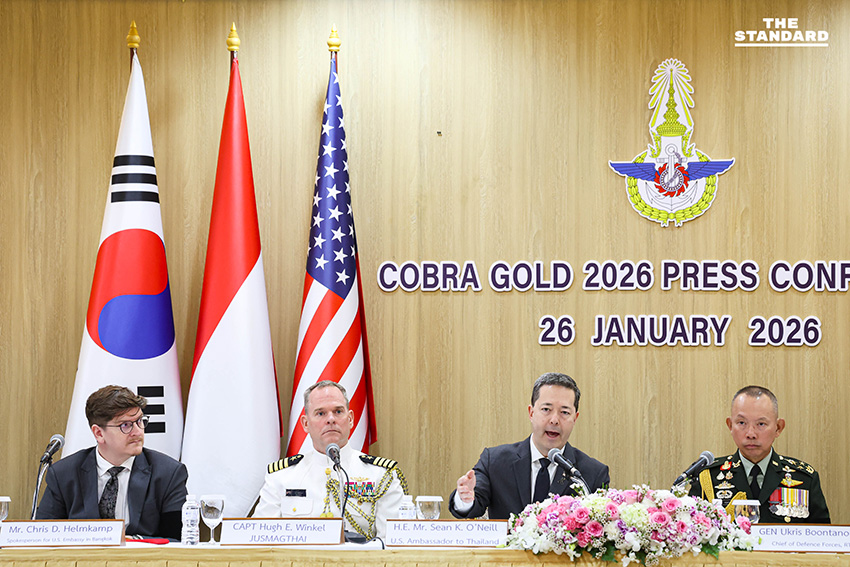 พล.อ. อุกฤษฎ์ บุญตานนท์ ผบ.ทสส. และ ฌอน เค. โอนีลล์ เอกอัครราชทูตสหรัฐฯ ร่วมแถลงข่าวการฝึก Cobra Gold 2026 7