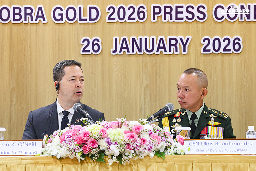 พล.อ. อุกฤษฎ์ บุญตานนท์ ผบ.ทสส. และ ฌอน เค. โอนีลล์ เอกอัครราชทูตสหรัฐฯ ร่วมแถลงข่าวการฝึก Cobra Gold 2026 8