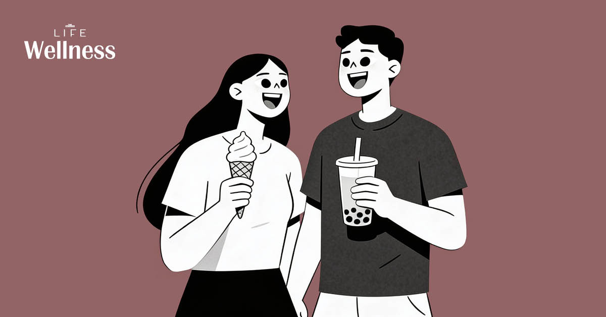 คู่รักกำลังเดตกันโดยไม่ดื่มแอลกอฮอล์ เพื่อการทำความรู้จักที่จริงใจและอยู่กับปัจจุบัน