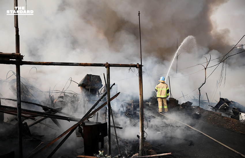 เกิดเหตุไฟไหม้ชุมชนแออัดย่านกังนัมของเกาหลีใต้ เบื้องต้นยังไม่มีรายงานคนเจ็บหรือเสียชีวิต 5