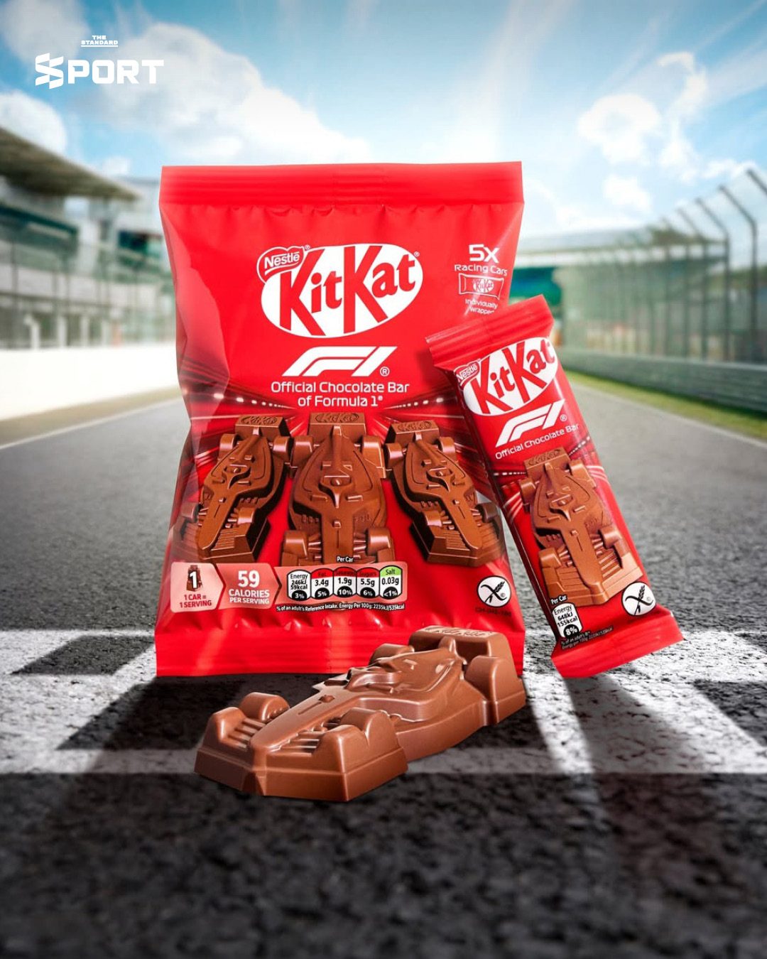 ภาพช็อกโกแลตรถแข่ง KitKat x F1 ที่ผสานความหวานและความเร็วเข้าด้วยกัน 1