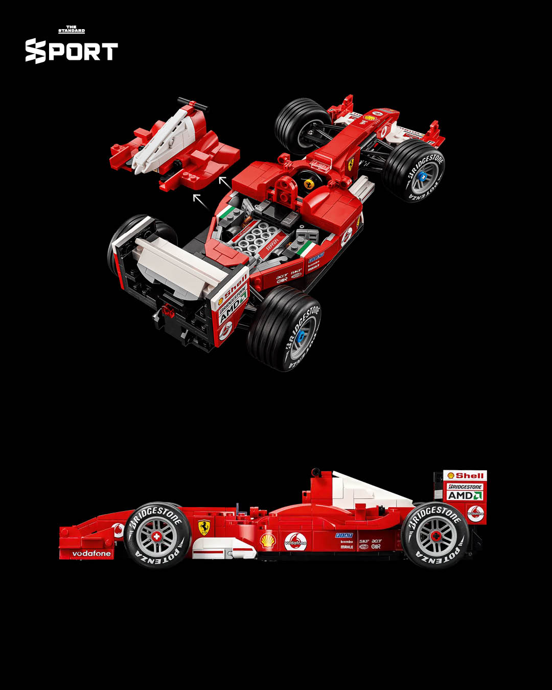 ภาพโมเดล LEGO ชุด Ferrari F2004 พร้อมฟิกเกอร์นักแข่ง ไมเคิล ชูมัคเกอร์ 2