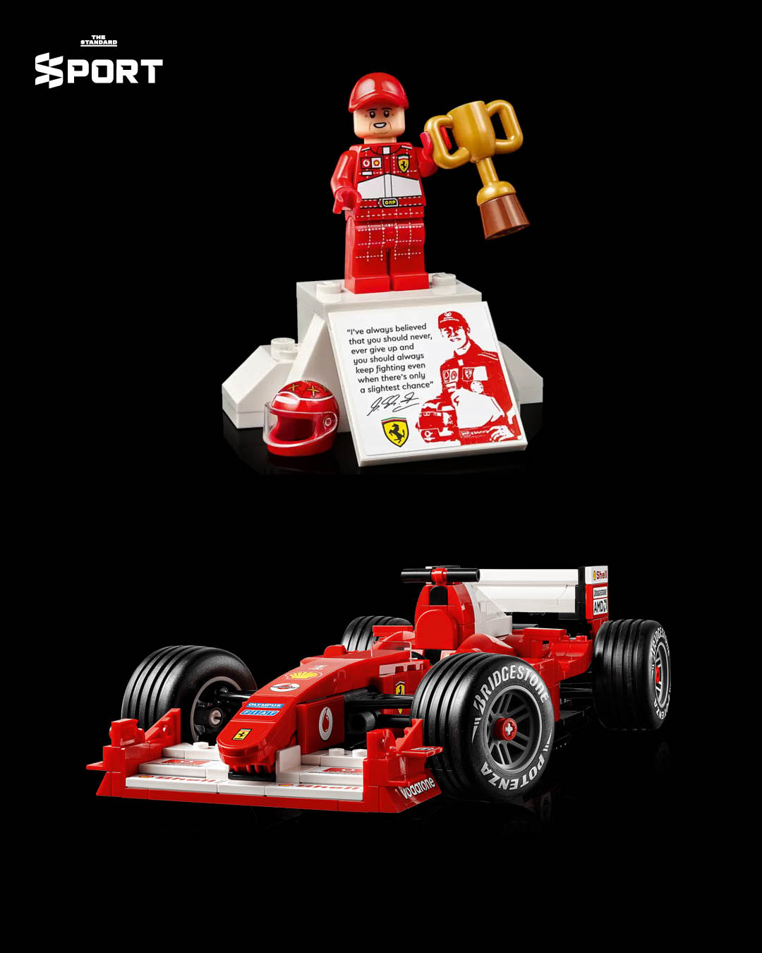 ภาพโมเดล LEGO ชุด Ferrari F2004 พร้อมฟิกเกอร์นักแข่ง ไมเคิล ชูมัคเกอร์ 3