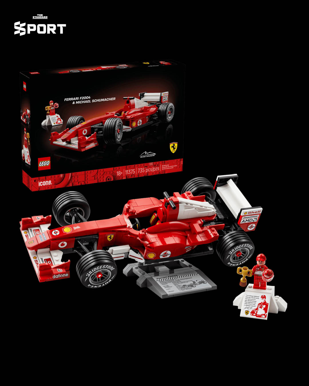 ภาพโมเดล LEGO ชุด Ferrari F2004 พร้อมฟิกเกอร์นักแข่ง ไมเคิล ชูมัคเกอร์ 5