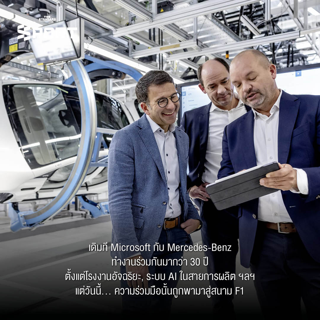 ภาพการผนึกกำลังระหว่าง Microsoft และ Mercedes F1 เพื่อยกระดับประสิทธิภาพด้วยเทคโนโลยีสู่ชัยชนะ 2