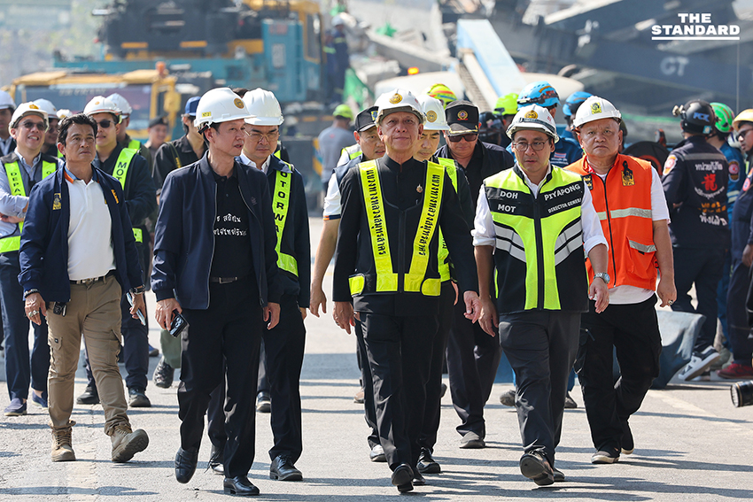 พิพัฒน์ ลงพื้นที่เครนถล่ม **พระราม 2** สั่งระงับก่อสร้างบนที่สูงทุกจุด พร้อมจี้ตรวจสอบมาตรการความปลอดภัยผู้รับเหมา คาดใช้เวลา 15 วันคืนผิวจราจร 7