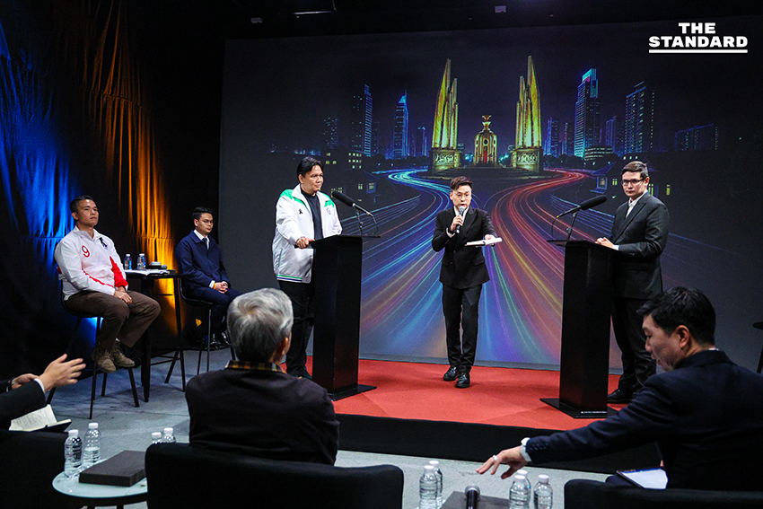 THE STANDARD POLICY BATTLE เดือด 4 พรรคดังประชันวิสัยทัศน์ต้านโกง งัดข้อปมทุนเทา-สแกมเมอร์ 12