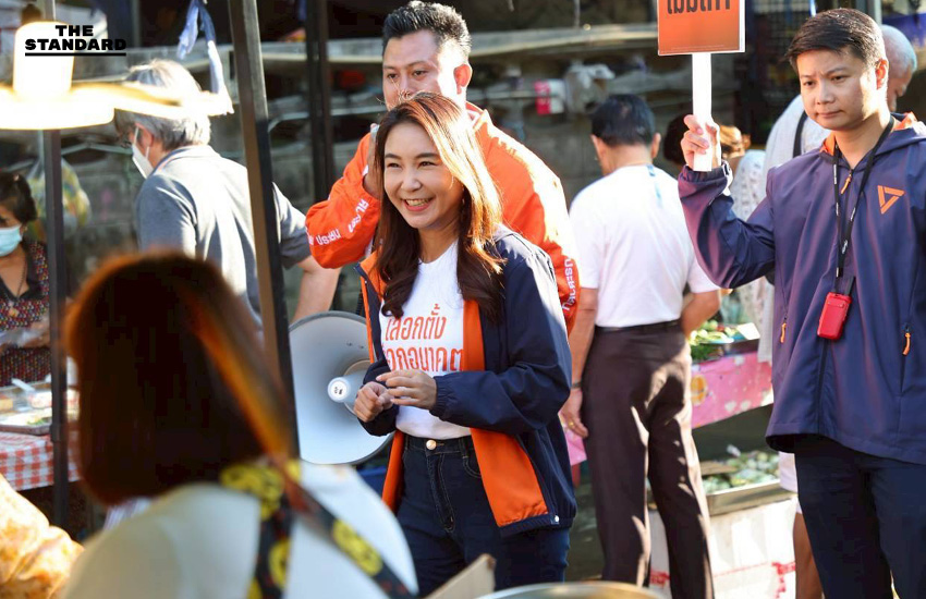 ศิริกัญญาเดิน ตลาดดินแดง ช่วยหาเสียง ‘กันตภณ’ ชูนโยบายแก้ปัญหาคนกรุงในภาพรวม 1
