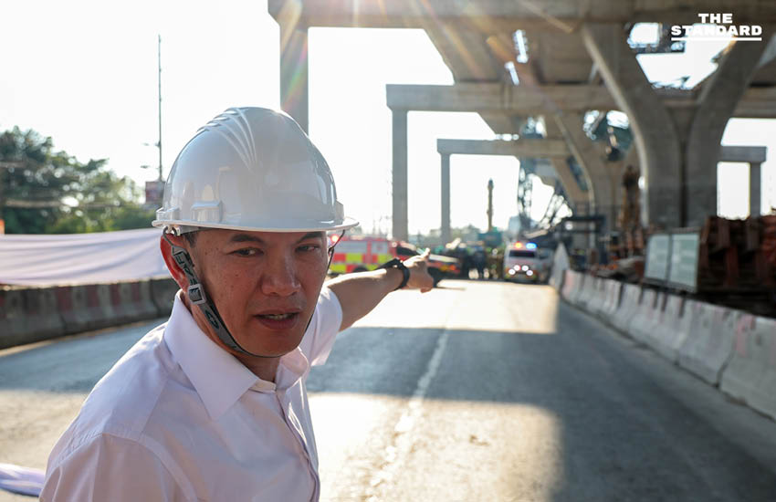 สุชัชวีร์ลงพื้นที่เครน **พระราม 2** ถล่ม คาดสาเหตุเครื่องมือไร้คุณภาพ เย้ยสมุดพกตัดแต้มไม่มีผู้รับเหมาเกรงกลัว 1