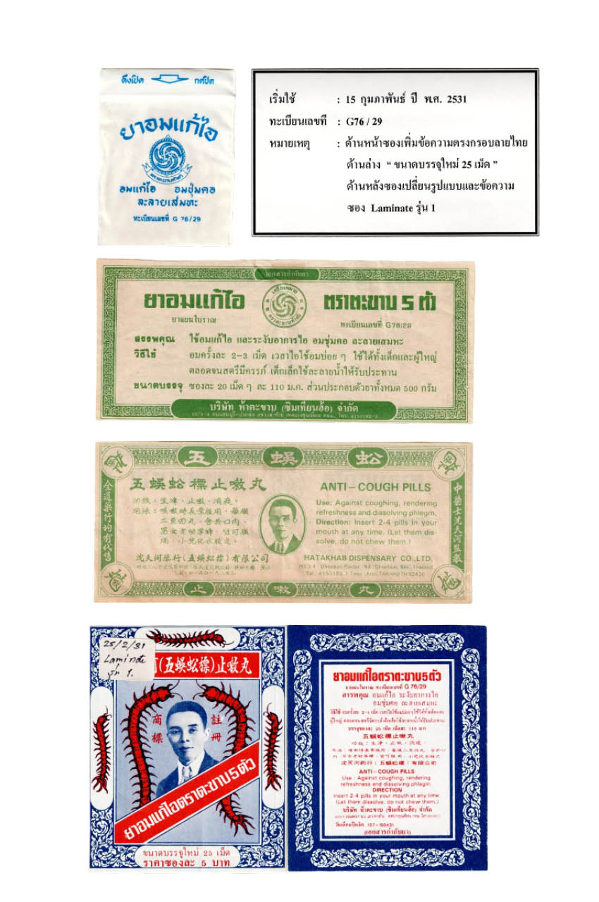 ภาพผลิตภัณฑ์ ยาดม ตราตะขาบ 5 ตัว พร้อมโลโก้อากงใส่สูทสีน้ำเงินและตะขาบ 5 ตัว สื่อถึงตำนาน 90 ปี 2