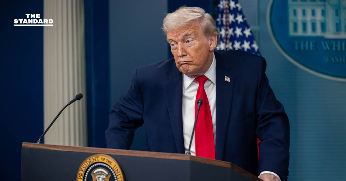 โดนัลด์ ทรัมป์ แถลงข่าวประเด็นการขึ้นภาษีนำเข้าสินค้าจากเกาหลีใต้