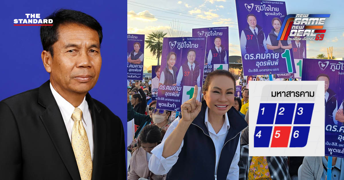 ผลการเลือกตั้ง ส.ส. มหาสารคาม ปี 2569 พรรคภูมิใจไทยชนะ 5 เขต พรรคเพื่อไทยชนะ 1 เขต