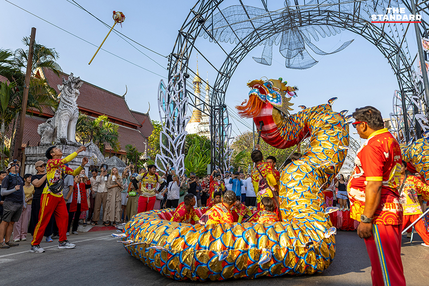 ขบวนแห่มังกรและสิงโตในงานเชียงใหม่ไชน่าทาวน์ 2026 บรรยากาศคึกคักที่กาดหลวง 1