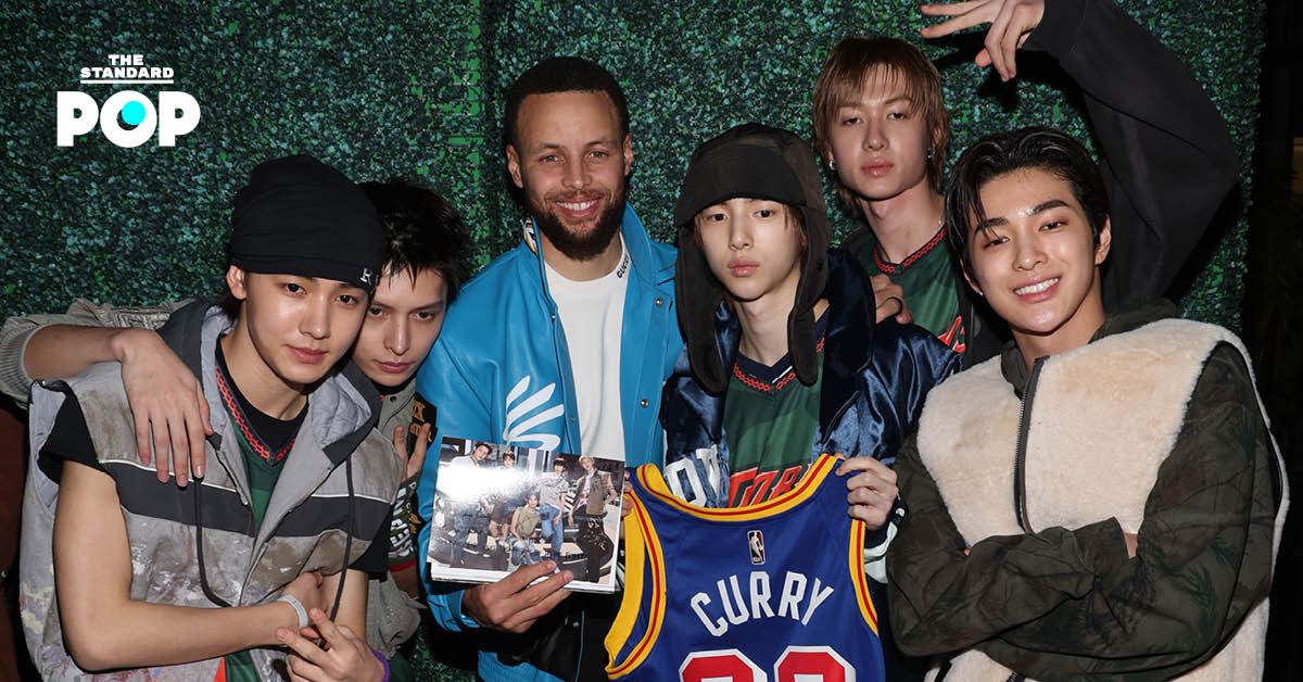 CORTIS ถ่ายภาพร่วมกับ สตีเฟน เคอร์รี ที่งาน NBA Crossover Concert Series