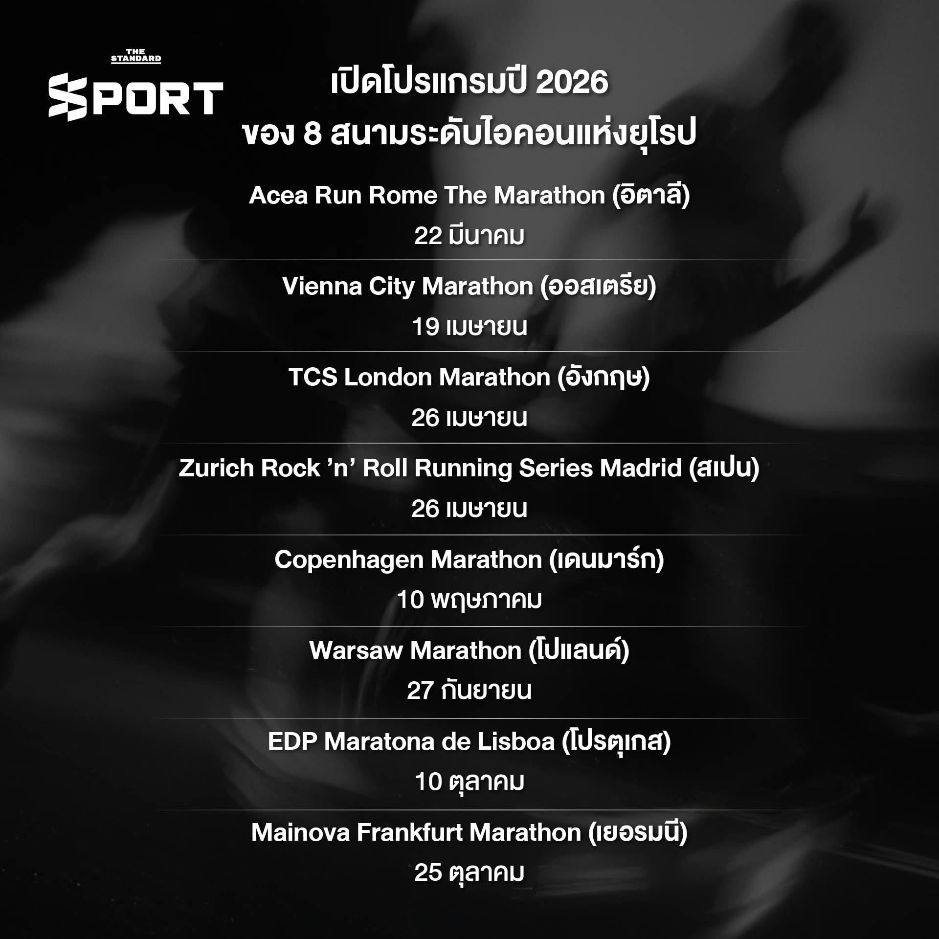 ภาพโปสเตอร์ประชาสัมพันธ์ European Marathon Classics ซีรีส์มาราธอน 8 สนามตำนานยุโรป 6