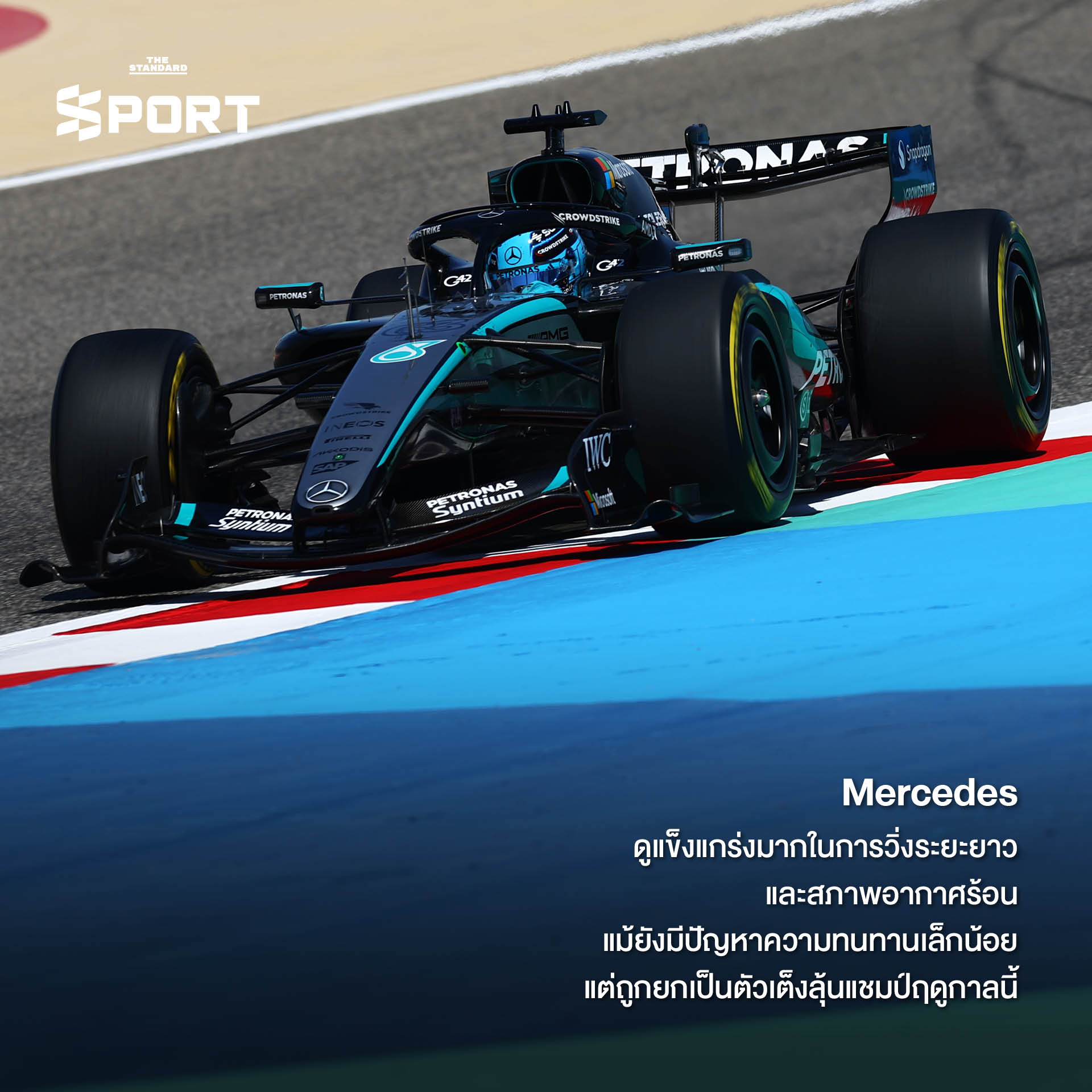 รถแข่ง F1 ระหว่างการทดสอบ Pre-Season Test ที่สนามบาห์เรน ก่อนเปิดฤดูกาล 2026 2