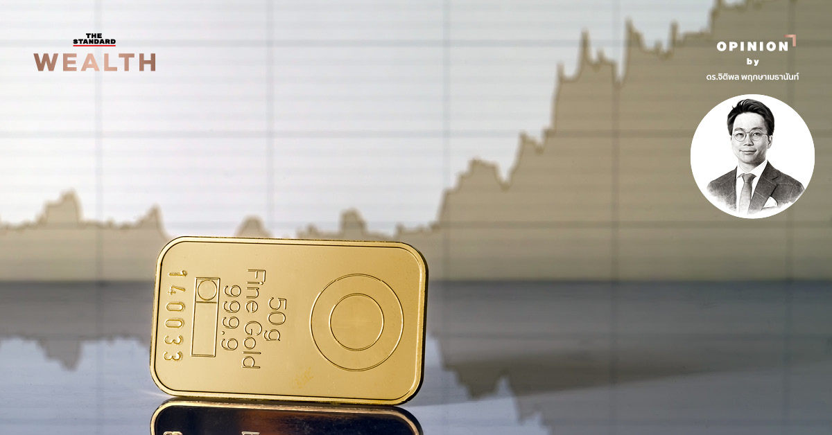 แผนภูมิแสดงสัดส่วนความมั่งคั่งสุทธิของครัวเรือนในรูปทองคำ