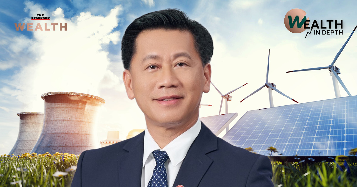 ภาพกราฟิกแสดงแนวคิดพลังงานหมุนเวียนและโรงไฟฟ้านิวเคลียร์เพื่อเป้าหมาย Net Zero