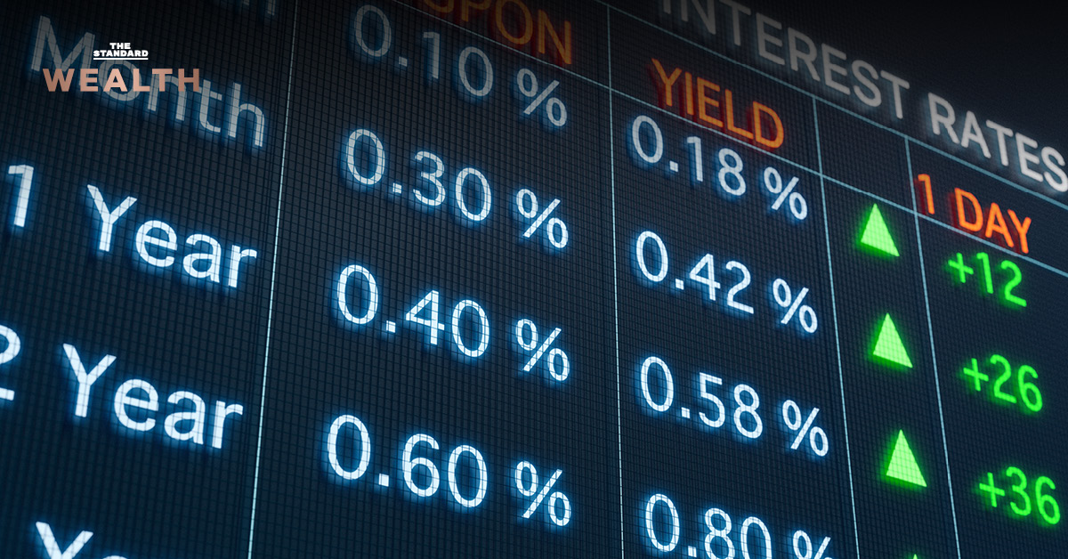 ภาพกราฟิกแสดงถึงตลาดพันธบัตรรัฐบาลและสถาบันการเงินประเภท Non-bank ที่มีบทบาทเพิ่มขึ้น พร้อมสัญลักษณ์เกี่ยวกับความผันผวนของตลาด