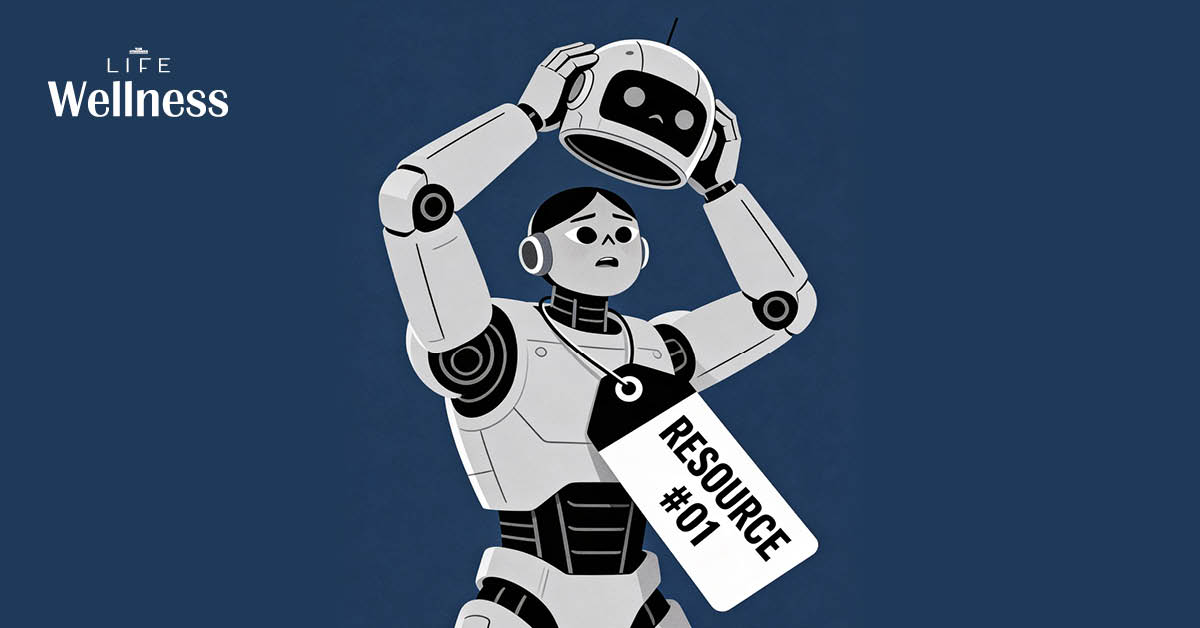 ภาพประกอบเชิงเปรียบเทียบระหว่างคนทำงานที่รู้สึกเหมือนถูกลดทอนคุณค่าเป็นเพียงทรัพยากรขององค์กร