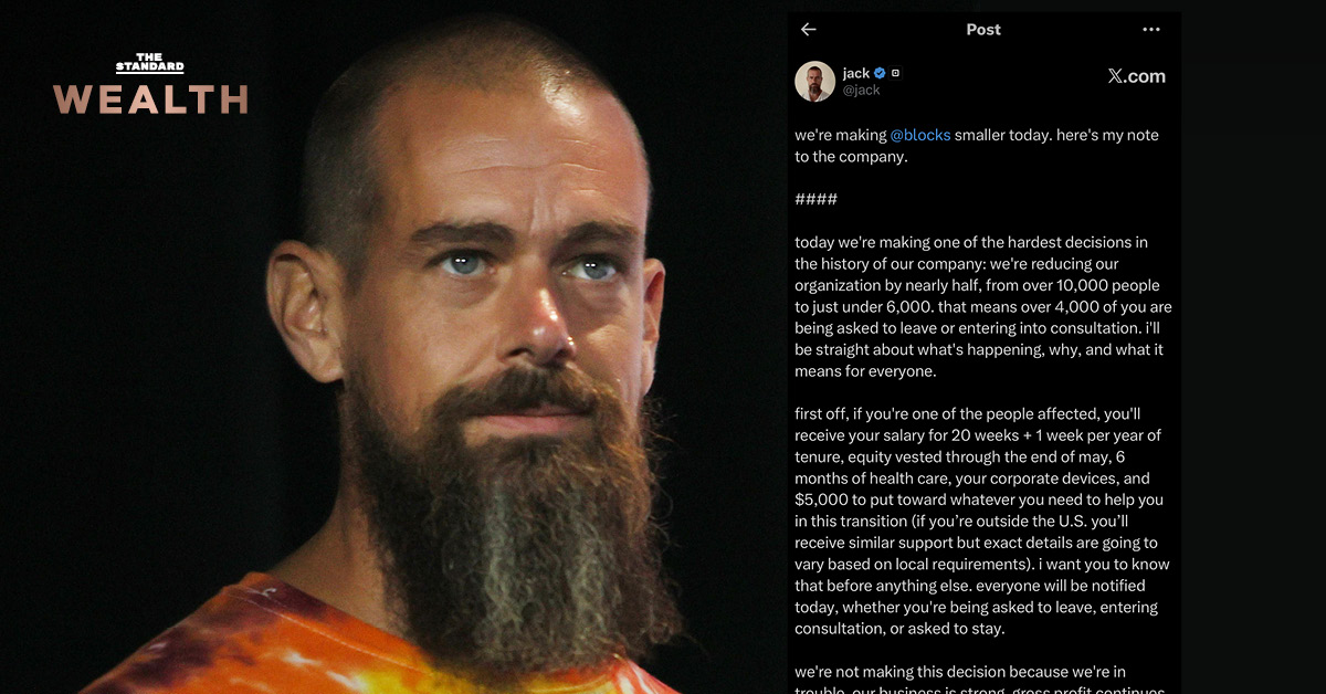 Jack Dorsey ซีอีโอ Block ประกาศปลดพนักงานหลายพันคนจากผลกระทบของ AI