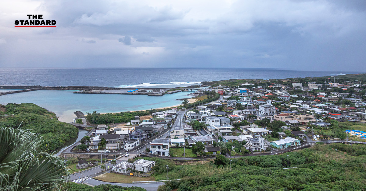 ภาพมุมสูงเกาะโยนากูนิ จังหวัดโอกินาวา ของญี่ปุ่น ซึ่งเป็นจุดที่เตรียมติดตั้งขีปนาวุธ ใกล้ชายฝั่งไต้หวัน