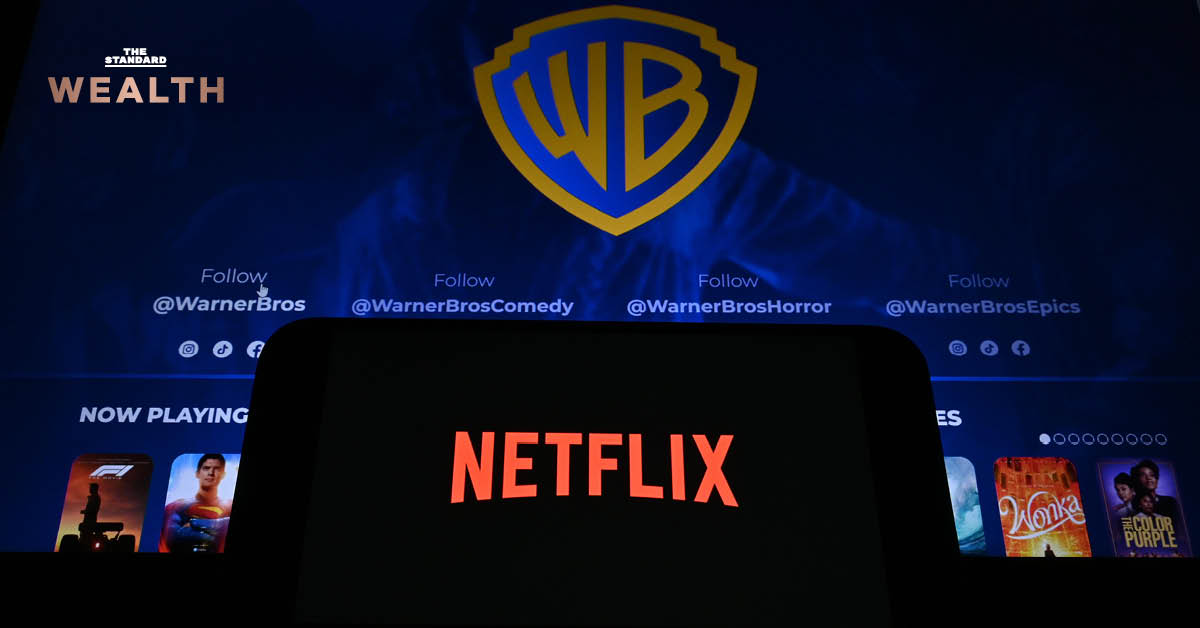 ภาพโลโก้ Netflix, Warner Bros. และ Paramount ประกอบข่าว Netflix ถอนตัวจากดีล Warner Bros. Discovery รับเงิน 8.7 หมื่นล้าน เปิดทาง Paramount เข้าซื้อ