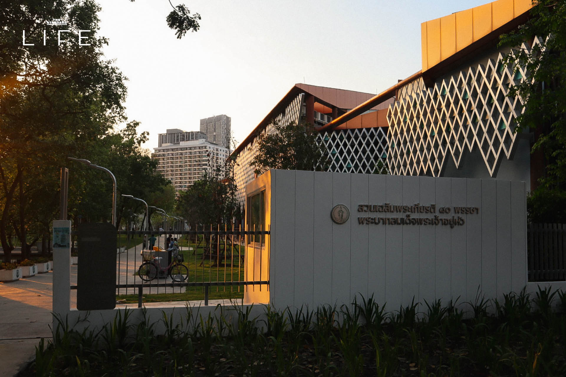 ภาพมุมกว้างของสวนเฉลิมพระเกียรติฯ 80 พรรษา (สาทร) โฉมใหม่ ที่เต็มไปด้วยพื้นที่สีเขียว สนามหญ้ากว้าง และพืชพรรณร่มรื่น 2