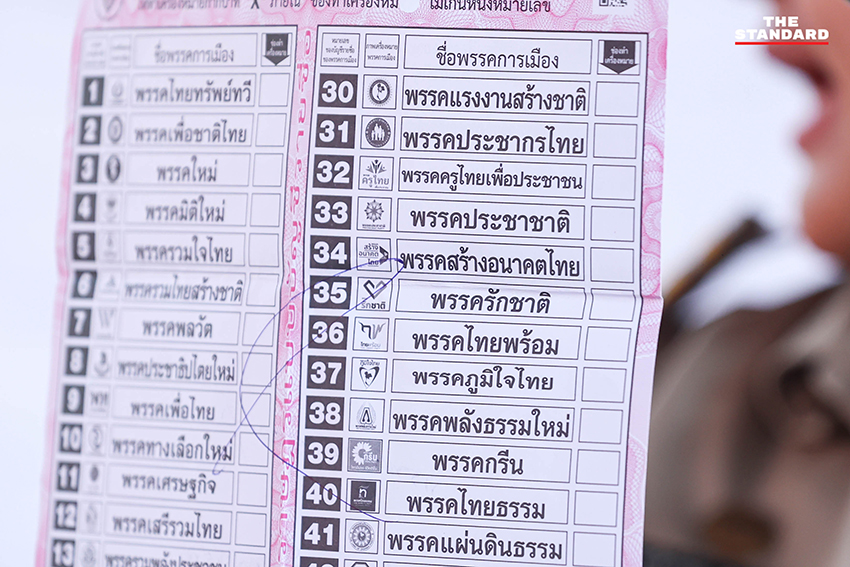 เจ้าหน้าที่กำลังนับคะแนนเลือกตั้ง สส. ใหม่ ของเขตเลือกตั้งที่ 7 จังหวัดปทุมธานี โดยมีประชาชนสังเกตการณ์อย่างใกล้ชิด 12