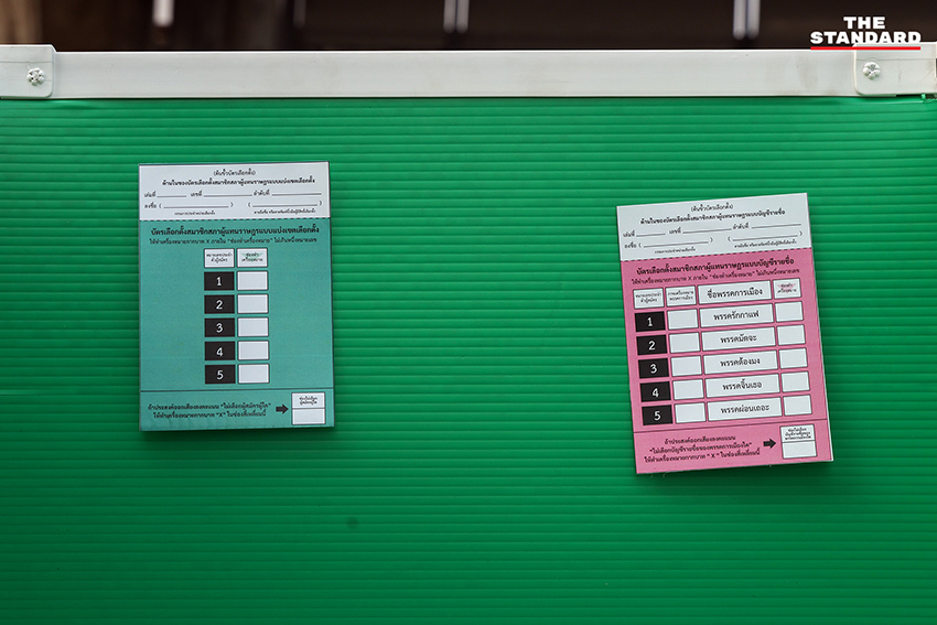 ภาพมวลชนรวมตัวทำกิจกรรมประชามติจำลองเพื่อถอดถอน กกต. ที่สกายวอล์ก ปทุมวัน 16