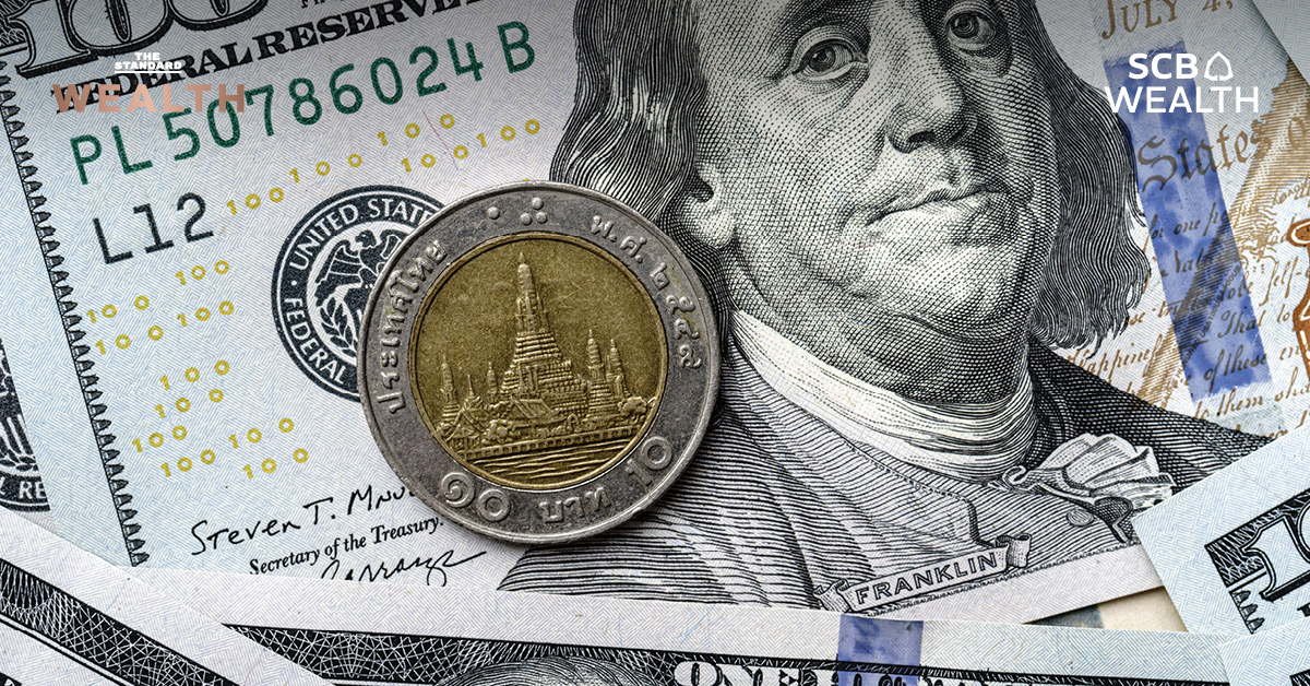 ภาพประกอบกราฟแสดงแนวโน้มค่าเงินบาทและความผันผวนในตลาดการเงิน