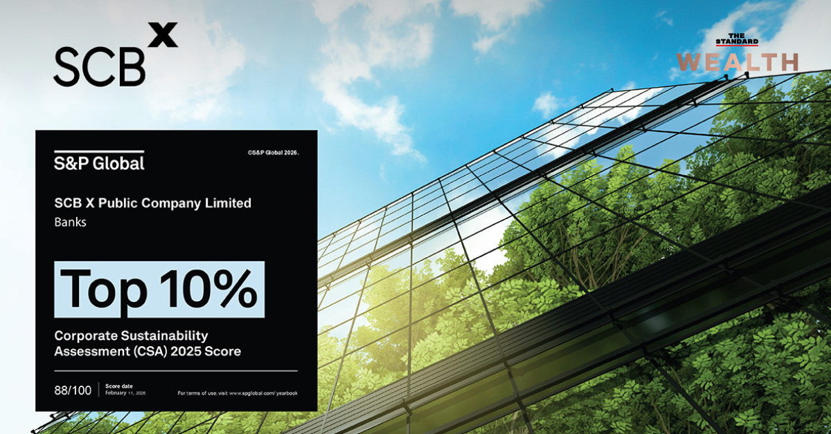 SCBX ได้รับการจัดอันดับ Top 10 แบงก์ยั่งยืนระดับโลกจาก S&P Global Sustainability Yearbook 2026 และเป็นอันดับ 1 ในไทย