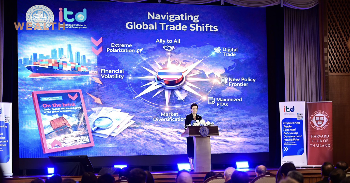 ศุภจี สุธรรมพันธุ์ รัฐมนตรีว่าการกระทรวงพาณิชย์ ขณะกล่าวสุนทรพจน์ในงานสัมมนา ชูแนวคิด 'Heart of Asia' และ 'Ally to All' พร้อมแผนเจรจา FTA ไทย-แคนาดา