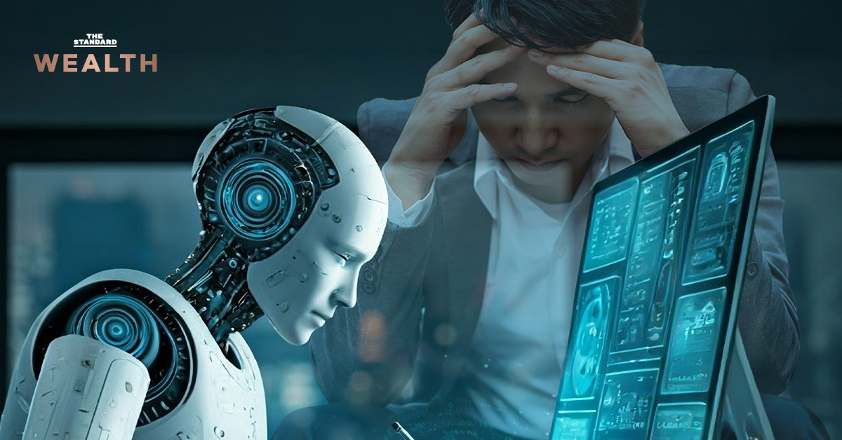 กราฟและตารางแสดงผลวิเคราะห์ของ TDRI เกี่ยวกับผลกระทบของ AI ต่อตลาดแรงงาน ความต้องการทักษะ AI และประสบการณ์ในแต่ละอาชีพ