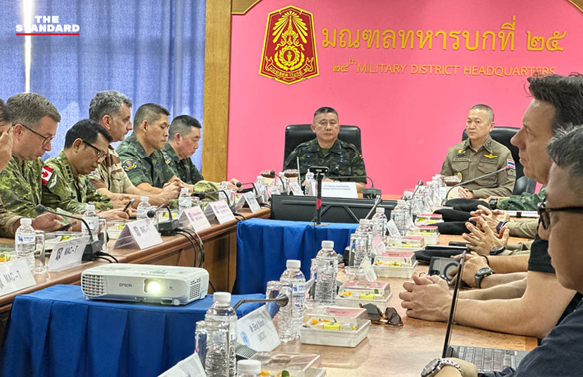 ทหารและตำรวจไทยนำคณะสื่อมวลชนไทยและต่างชาติเข้าตรวจสอบอาณาจักรสแกมเมอร์ข้ามชาติบริเวณชายแดนจังหวัดสุรินทร์ 3