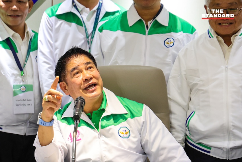 ร.อ. ธรรมนัส พรหมเผ่า ประธานที่ปรึกษาพรรคกล้าธรรม แถลงข่าวถึงการตัดสินใจร่วมรัฐบาลและปมข่าวขัดแย้งพรรคภูมิใจไทย 7