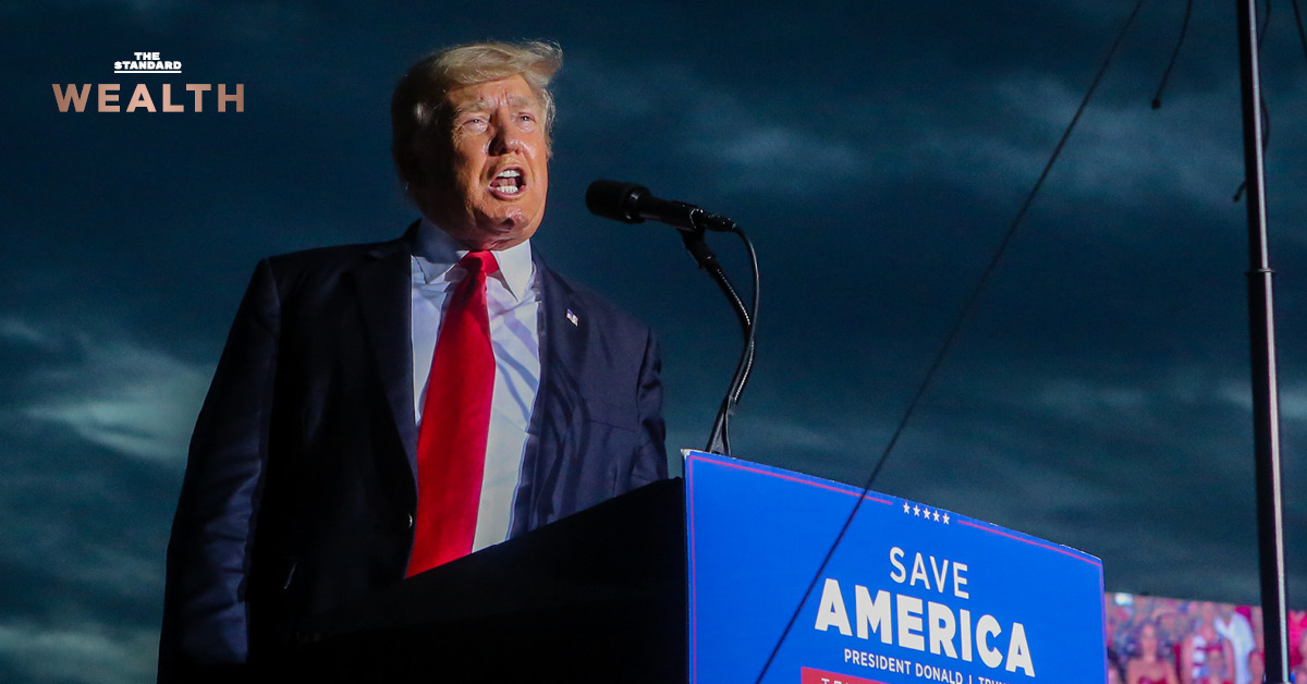 ภาพ โดนัลด์ ทรัมป์ อดีตประธานาธิบดีสหรัฐฯ ขณะประกาศนโยบายปรับเพิ่มภาษีทั่วโลกเป็น 15%